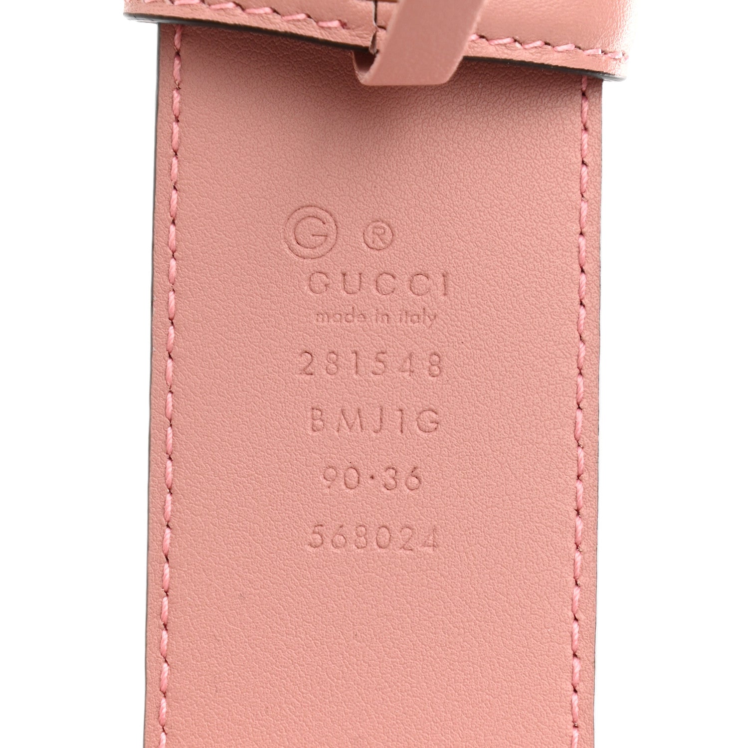 Gucci Soft Microguccissima Margaux Calfskin Belt 90 36 Soft Pink 3 of 3