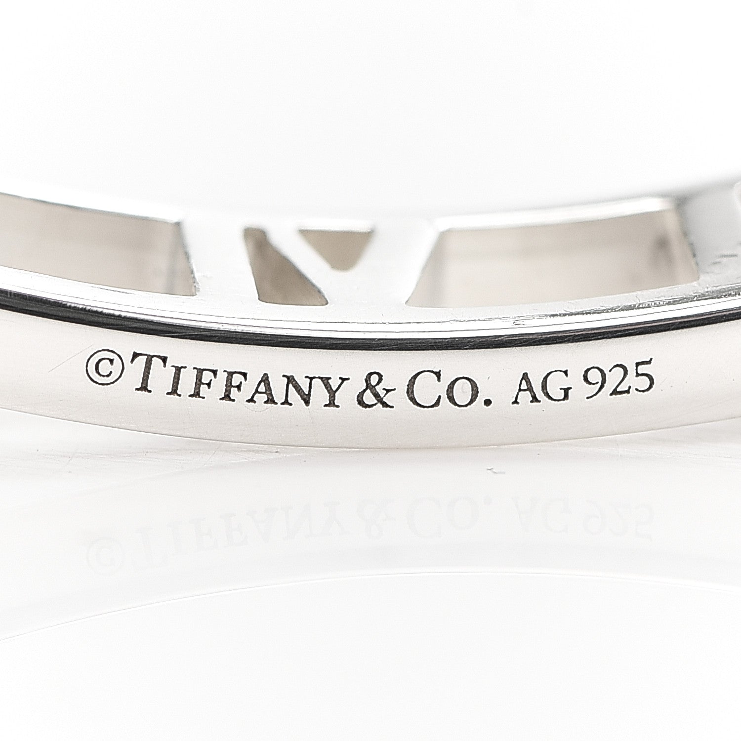 Tiffany Sterling Silver Narrow Atlas Open Bangle Bracelet 4 of 6