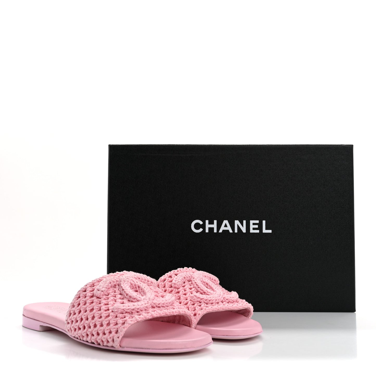 Crochet CC Mules Sandals 36.5 Rose
