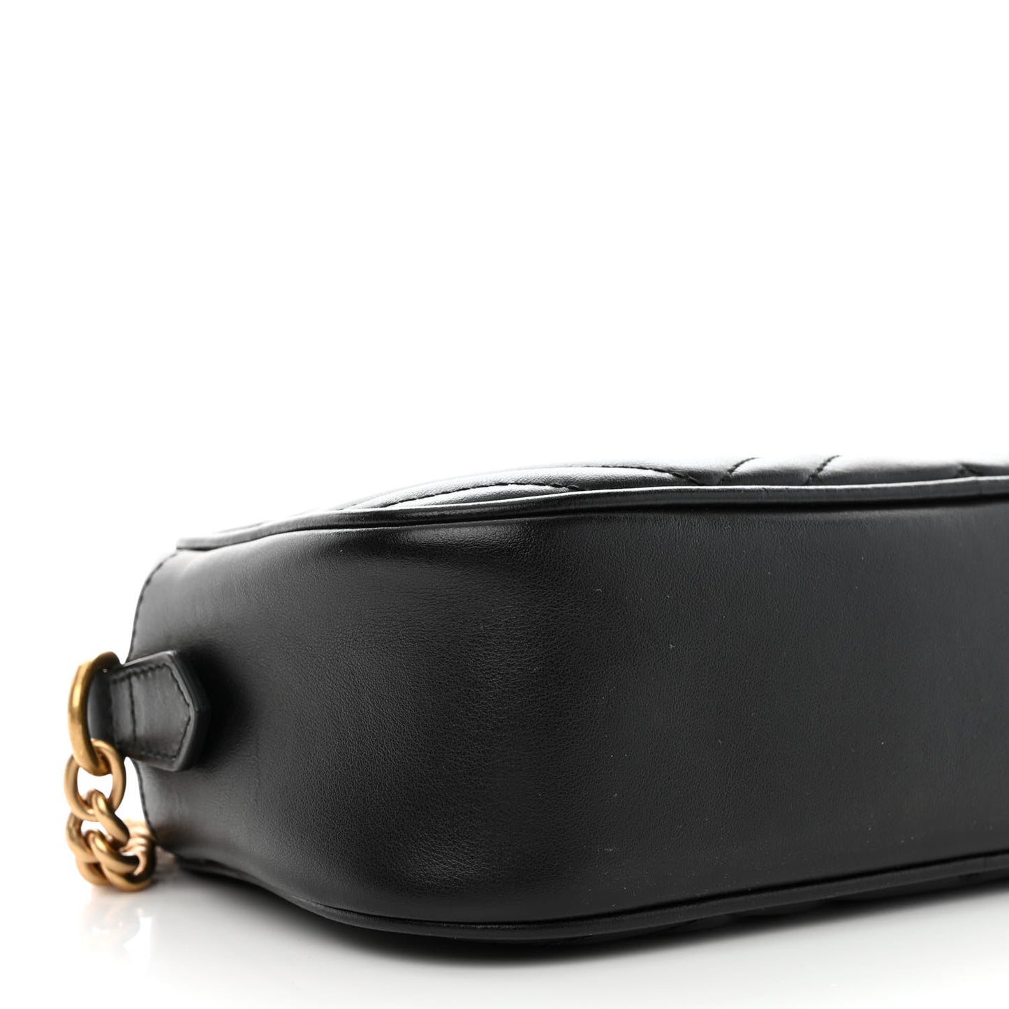 Calfskin Matelasse Small GG Marmont Chain Shoulder Bag Black