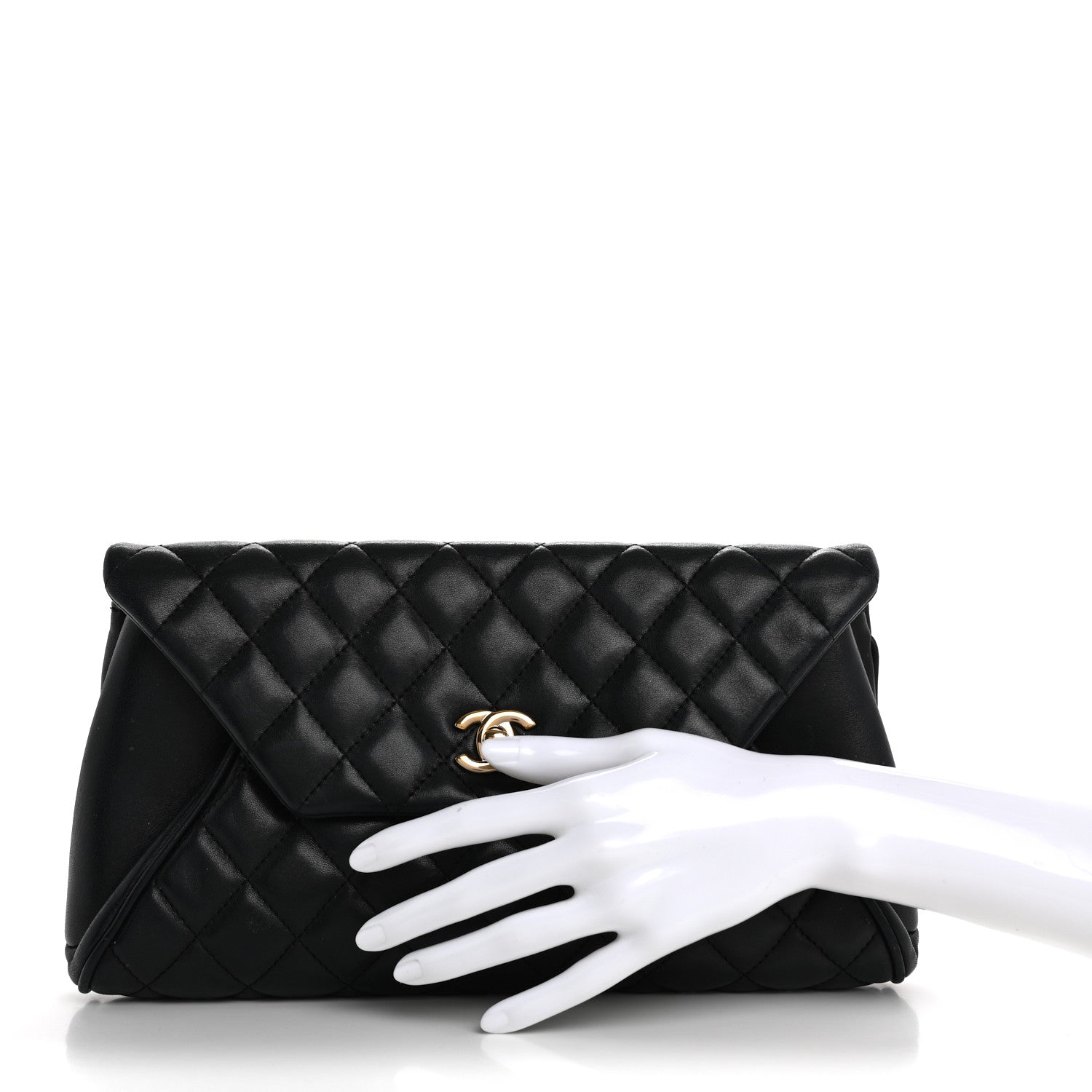 Chanel Lambskin Quilted Fold Up Again Clutch Dark Blue 2 of 14