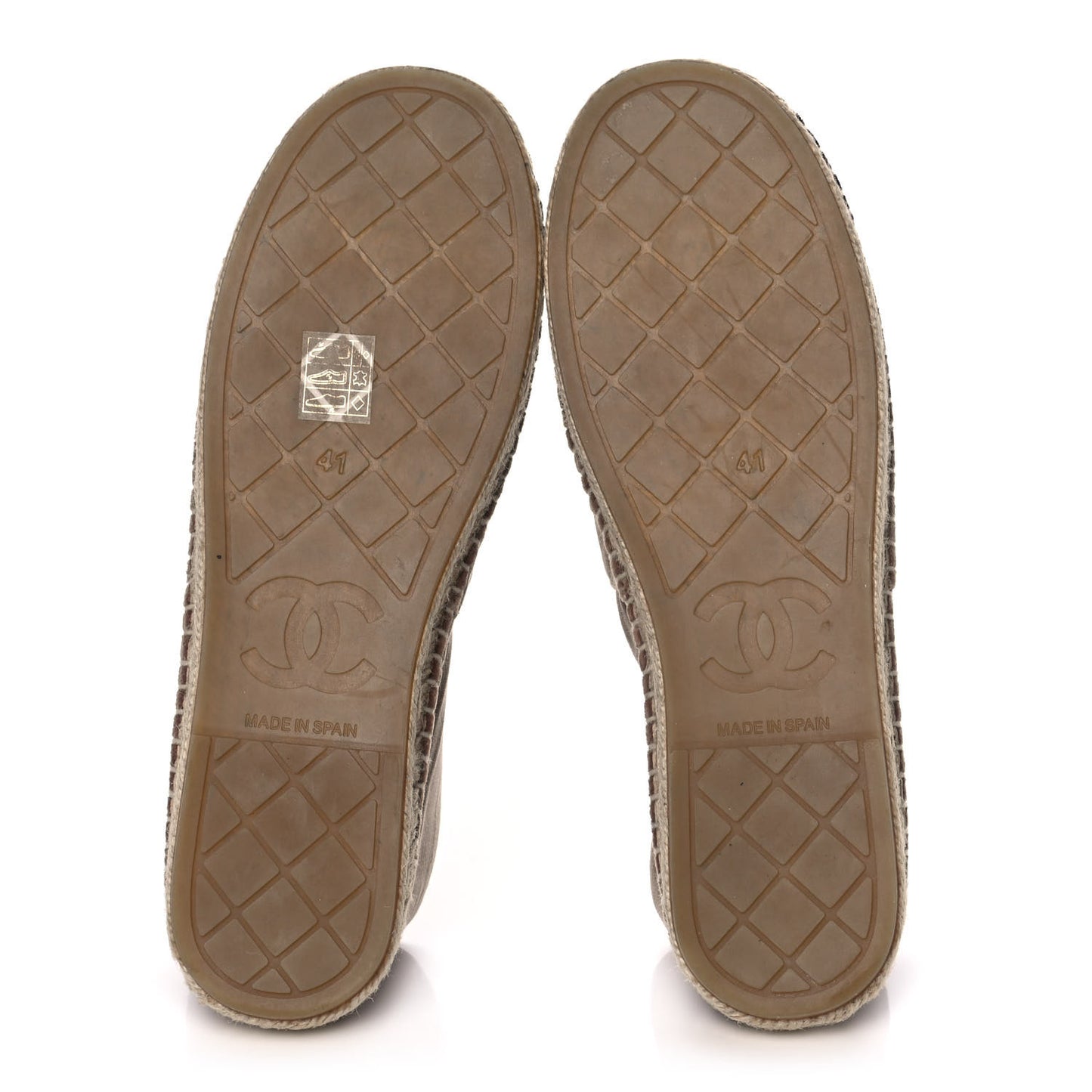 Velvet Logo Espadrilles 41 Beige Black