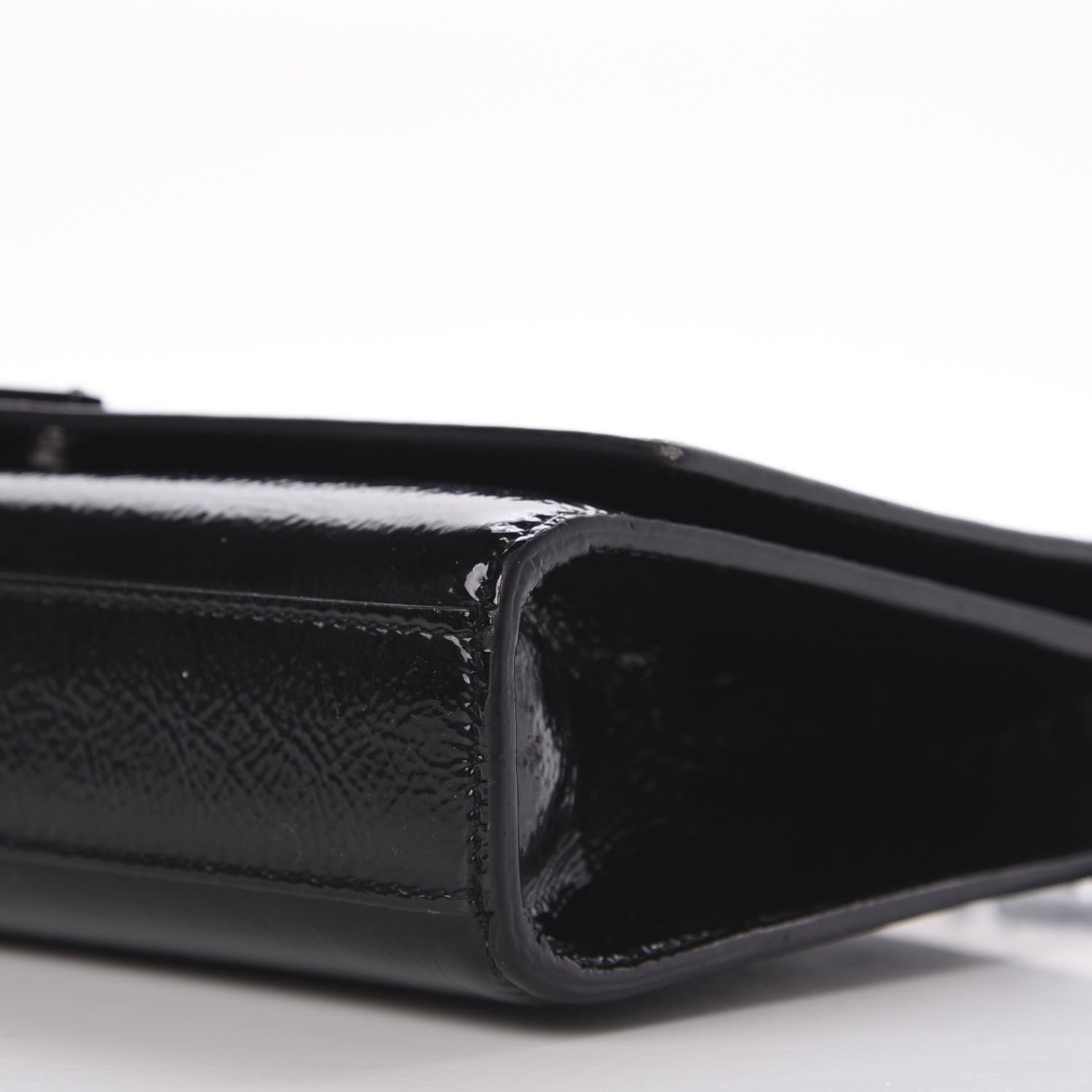 Saint Laurent Crackled Patent Medium Monogram Kate Satchel Black 7 of 8