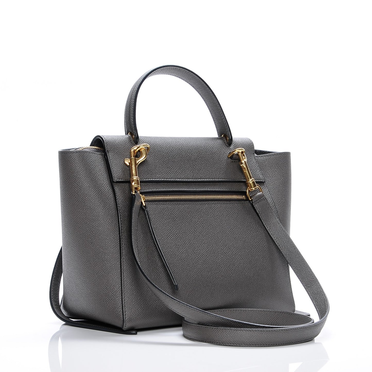 Baby Grained Calfskin Micro Belt Bag Grey