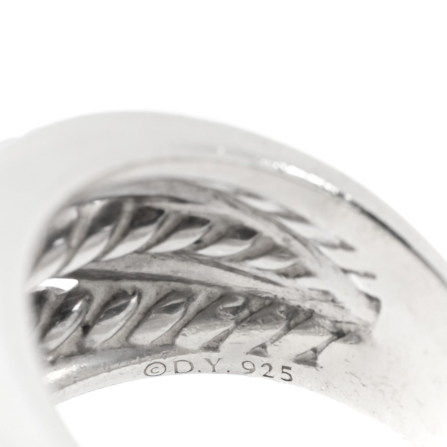 Sterling Silver 18mm Wide Crossover Cable Ring 59 8.75