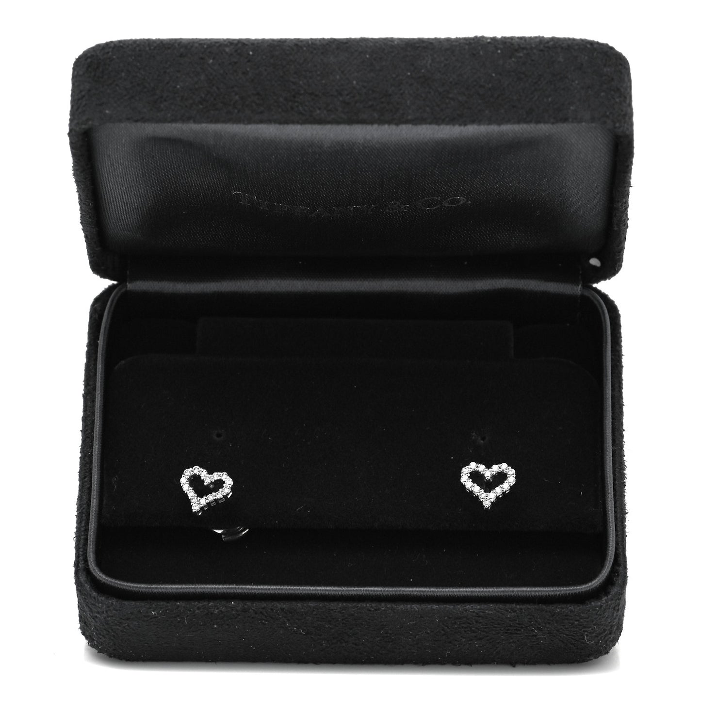 Platinum Diamond Extra Mini Heart Earrings