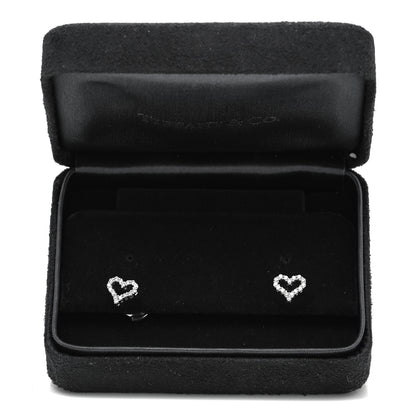 Tiffany Platinum Diamond Extra Mini Heart Earrings 4 of 4