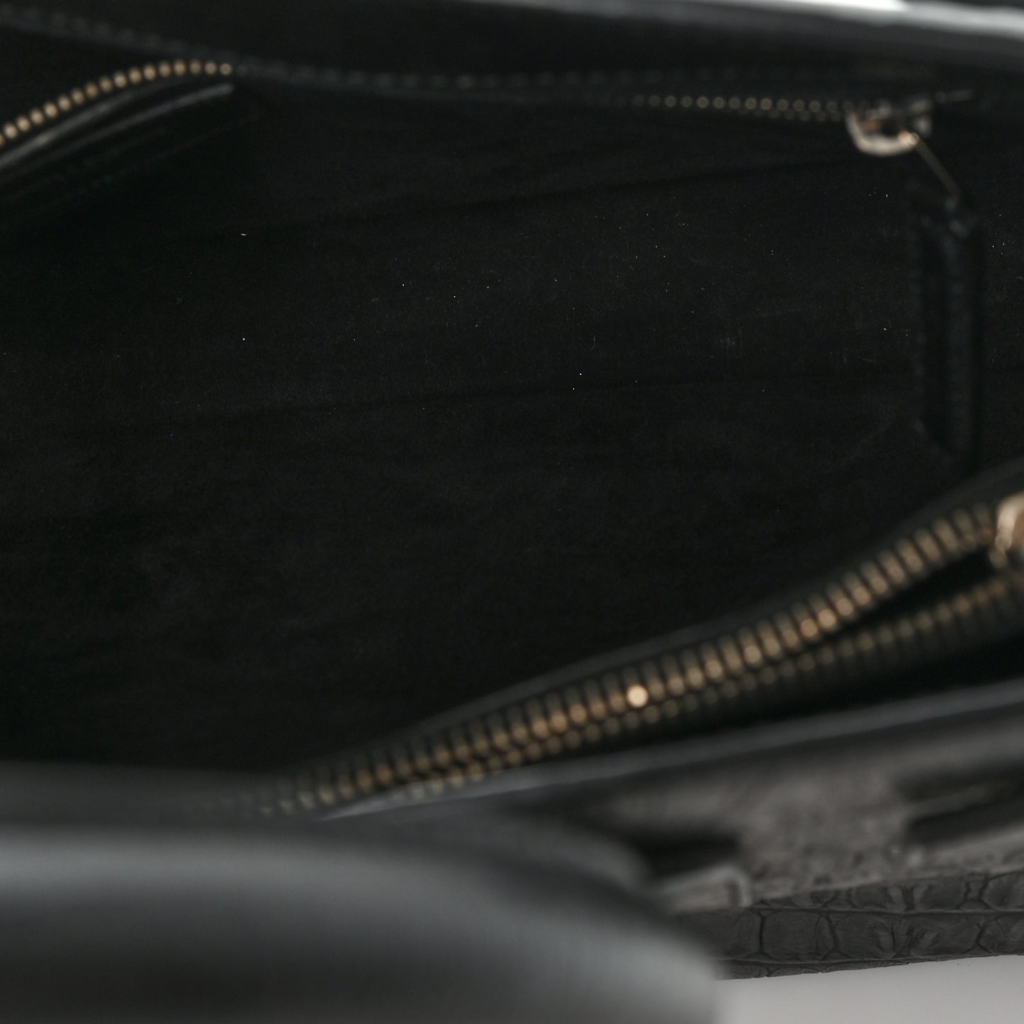 Calfskin Crocodile Embossed Large Sac De Jour Carryall Black