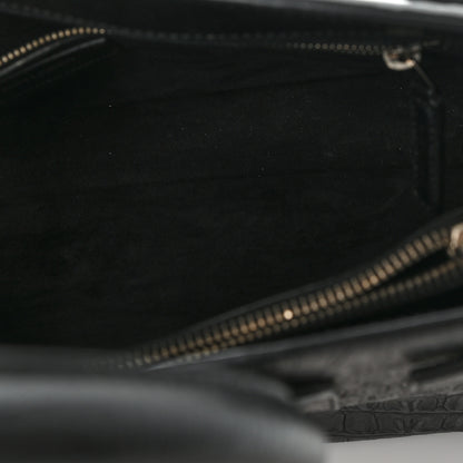 Saint Laurent Calfskin Crocodile Embossed Large Sac De Jour Carryall Black 5 of 11