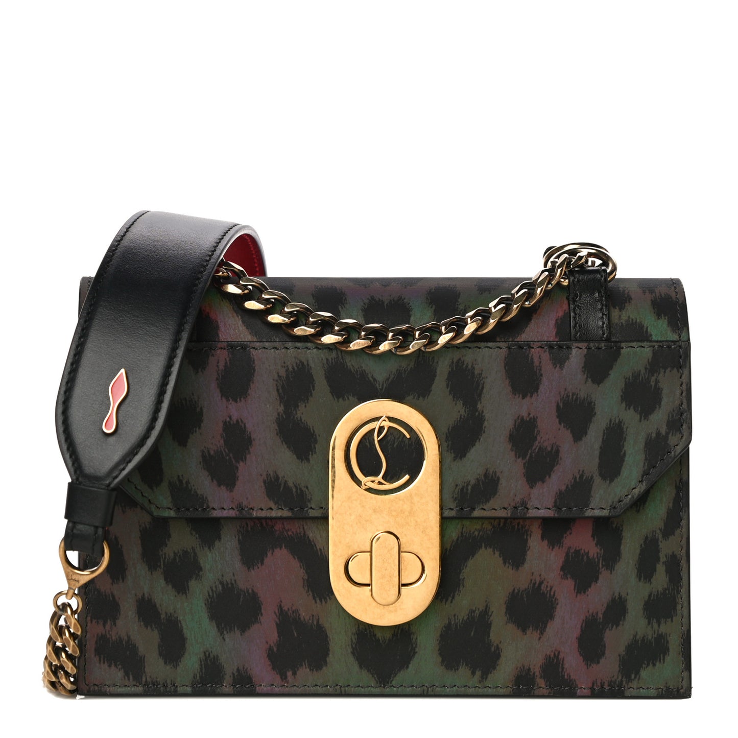 Nylon Reflex Calfskin Leopard Elisa Baguette Multicolor Black