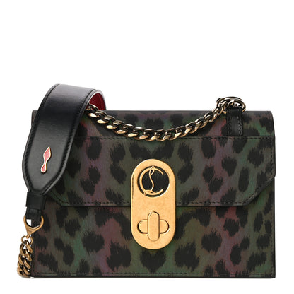 Christian Louboutin Nylon Reflex Calfskin Leopard Elisa Baguette Multicolor Black 1 of 10
