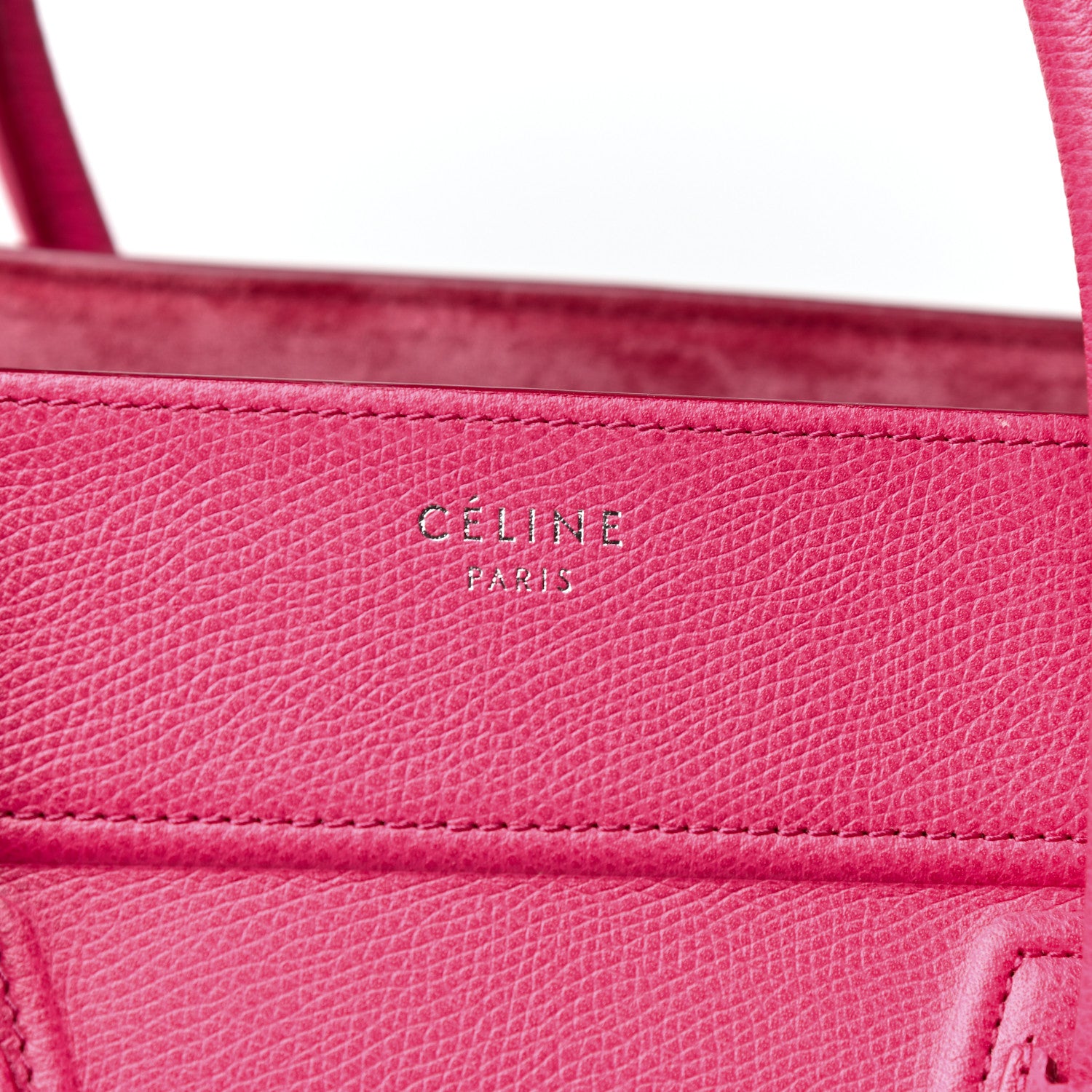 Celine Grained Calfskin Medium Phantom Luggage Fuchsia 6 of 10