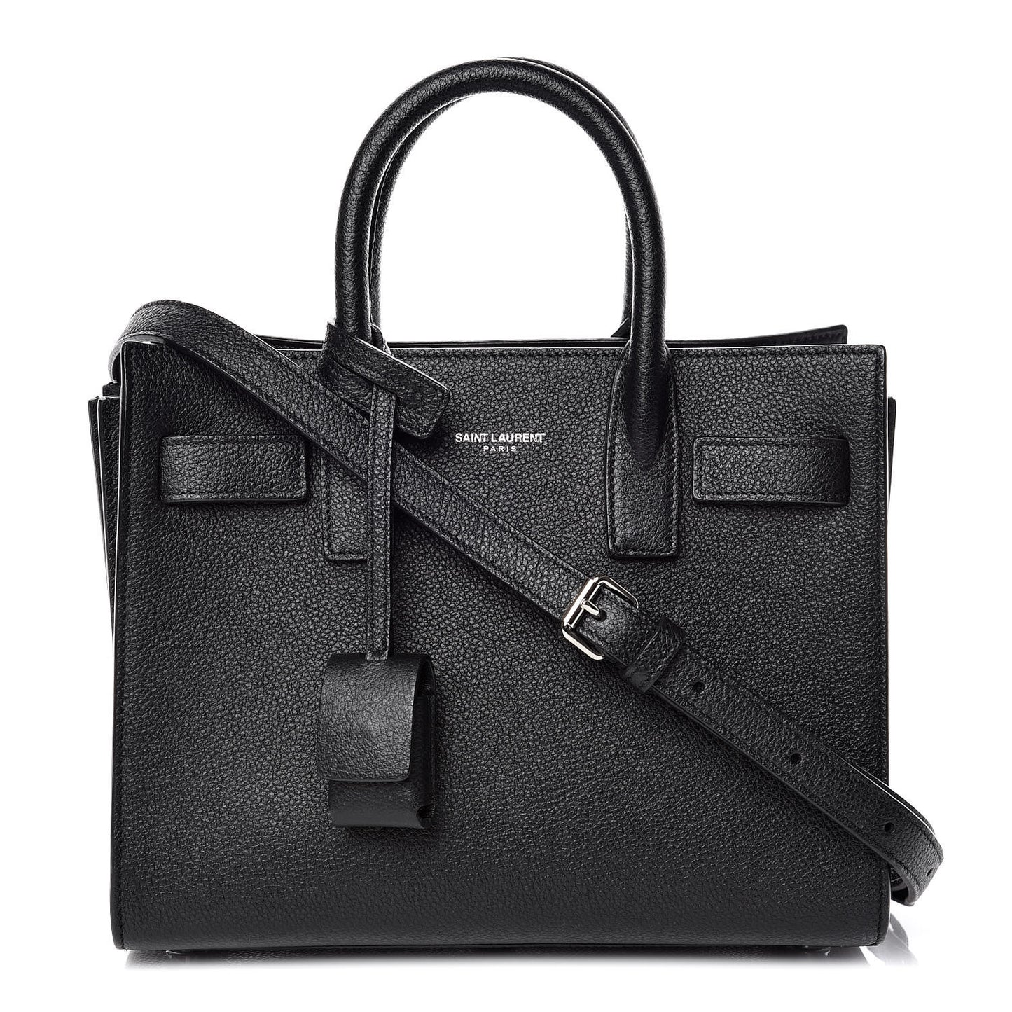 Grained Calfskin Nano Sac De Jour Black