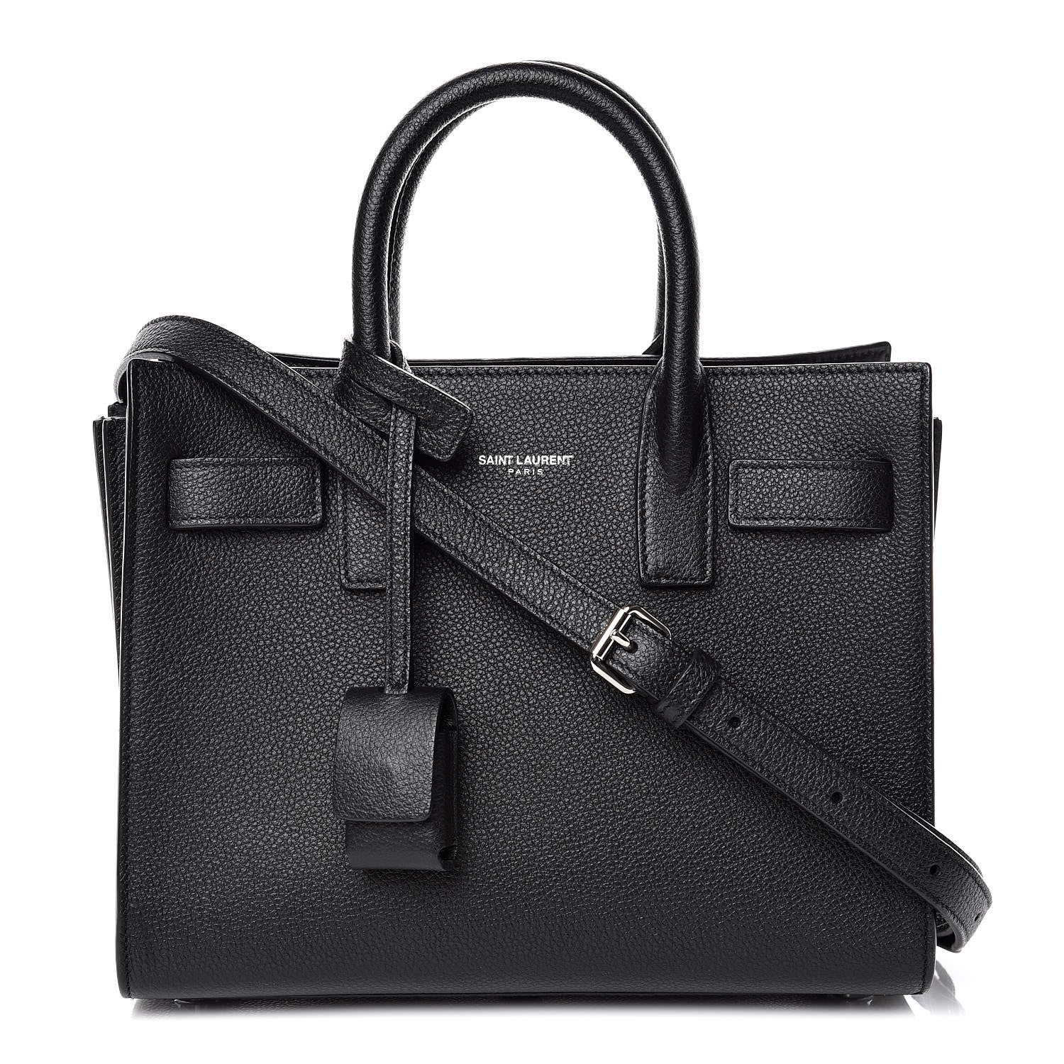 Saint Laurent Grained Calfskin Nano Sac De Jour Black 1 of 11