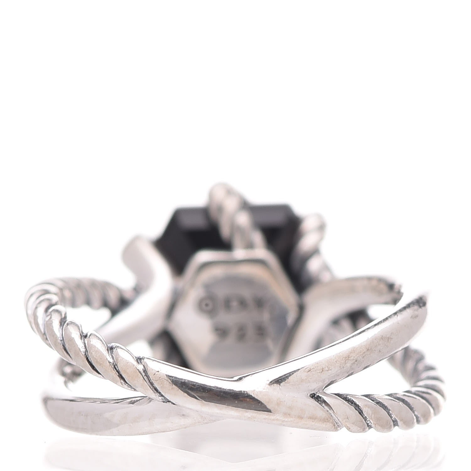 David Yurman Sterling Silver Diamond Black Onyx 10mm Cable Wrap Ring 49.5 5 3 of 5