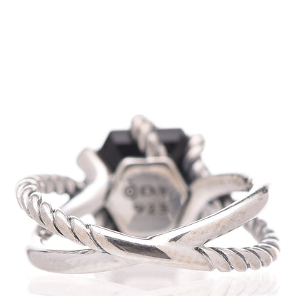 David Yurman Sterling Silver Diamond Black Onyx 10mm Cable Wrap Ring 49.5 5 3 of 5