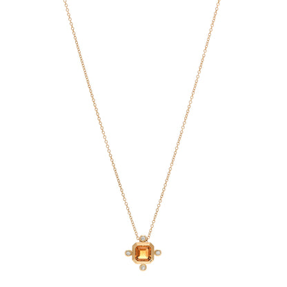 David Yurman 18K Yellow Gold Diamond Madeira Citrine Novella Pendant Necklace 1 of 6