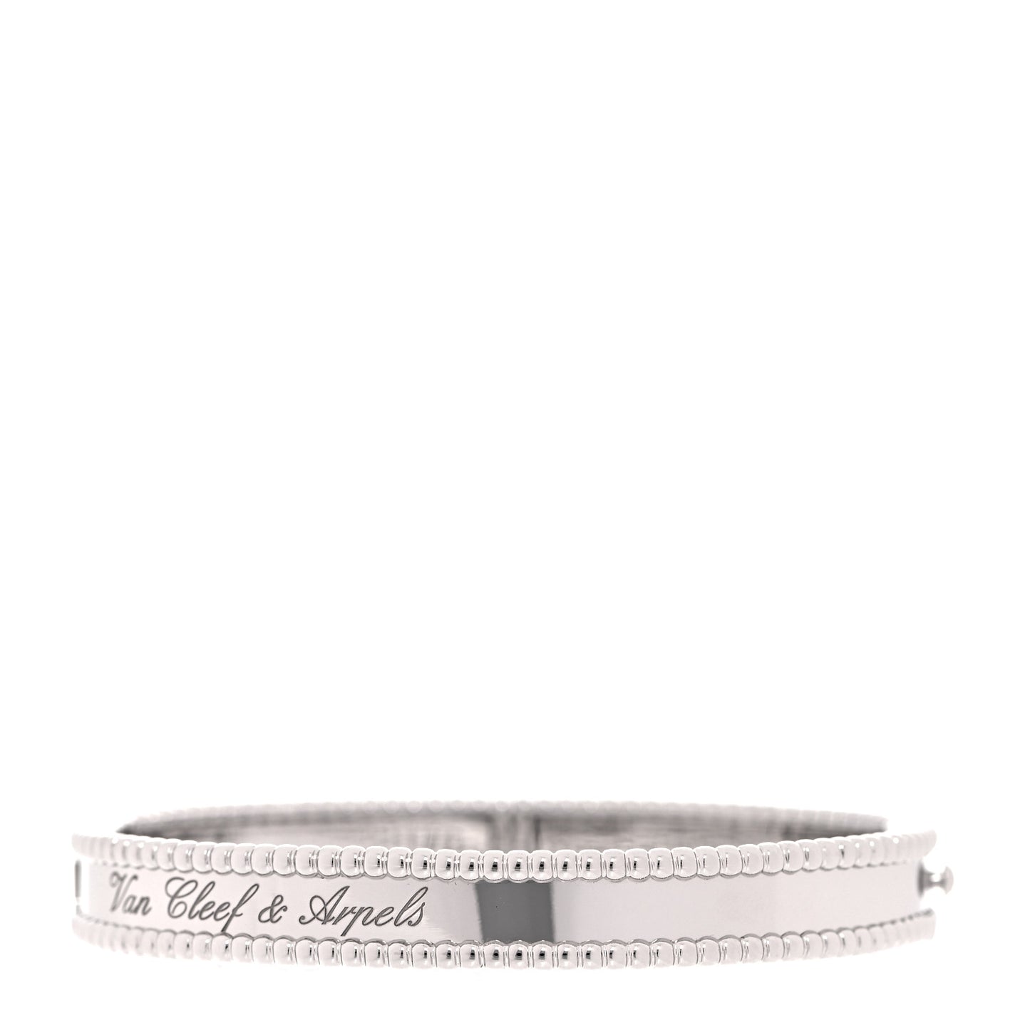 18K White Gold Perlee Signature Bangle Bracelet S