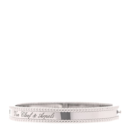 Van Cleef & Arpels 18K White Gold Perlee Signature Bangle Bracelet S 2 of 12