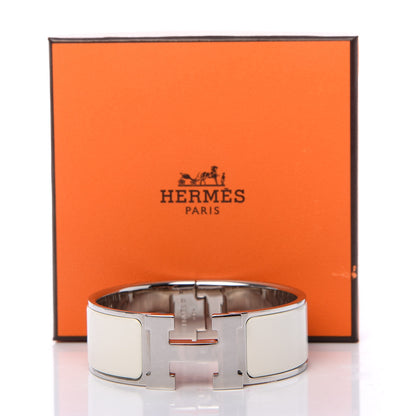 Hermes Enamel Wide Clic Clac H Bracelet PM White 5 of 5