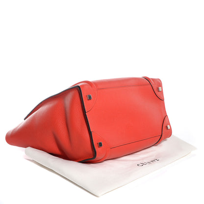 Celine Drummed Calfskin Mini Luggage Bag Vermillion 4 of 9