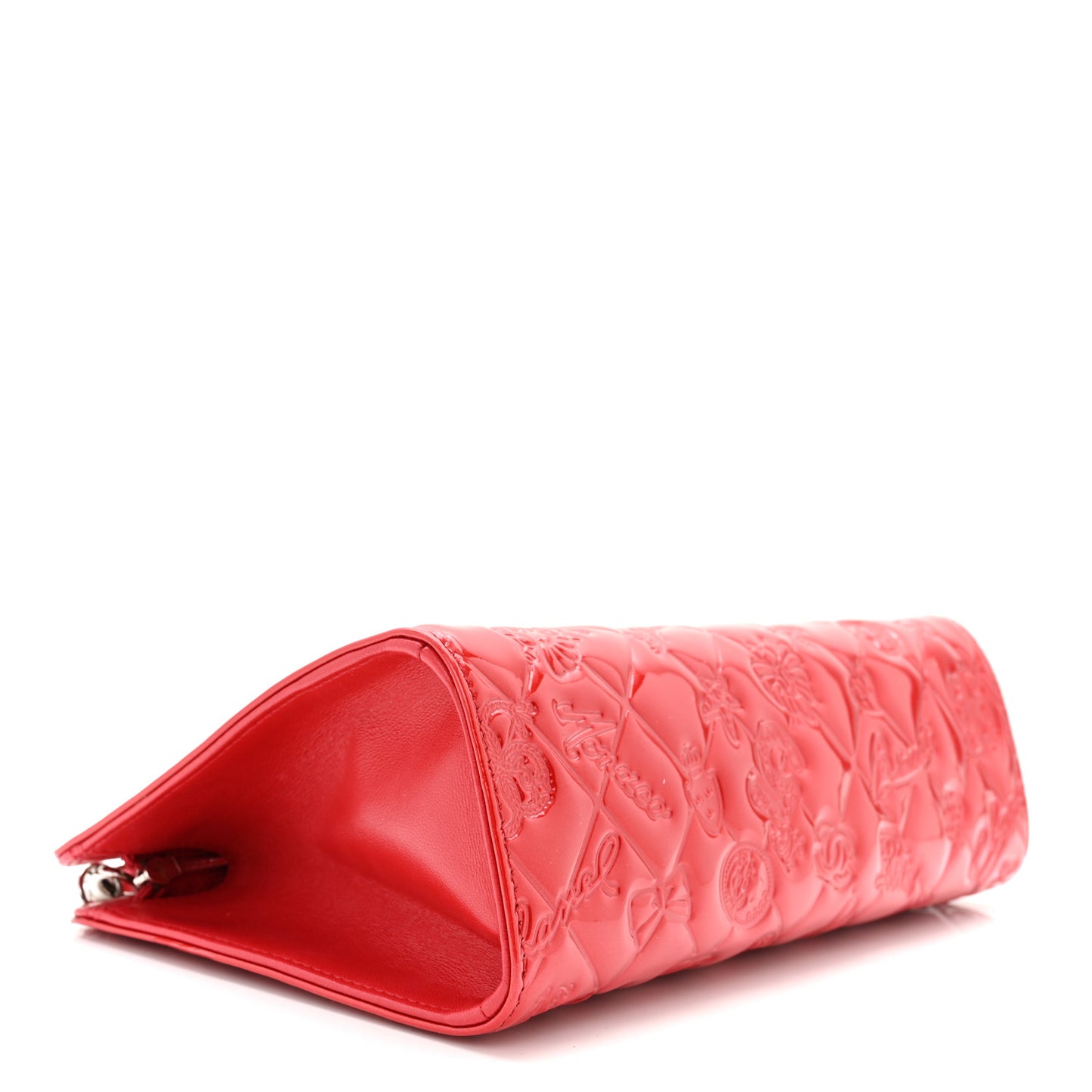 Patent Calfskin Lucky Symbols Pochette Red