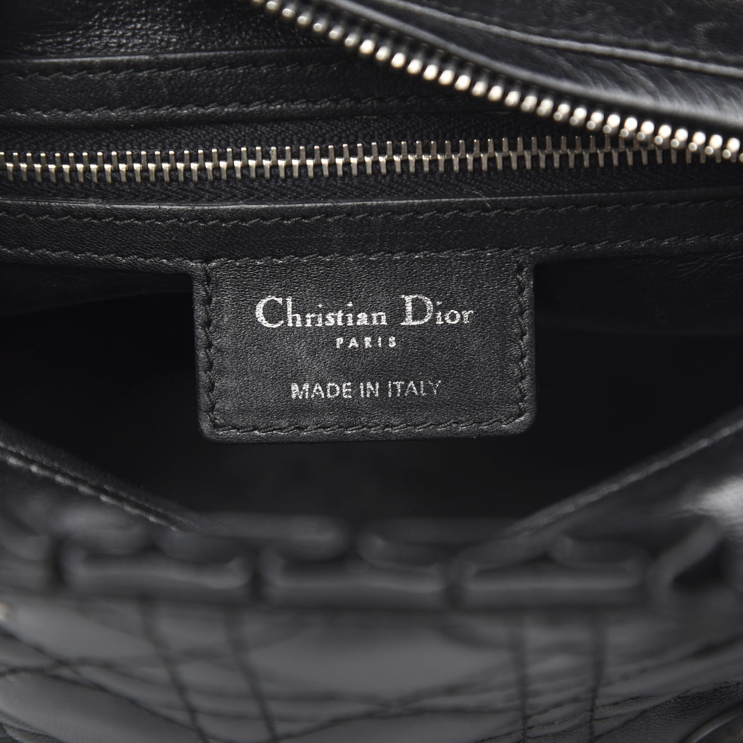 Lambskin Cannage Bow Medium Lady Dior Black