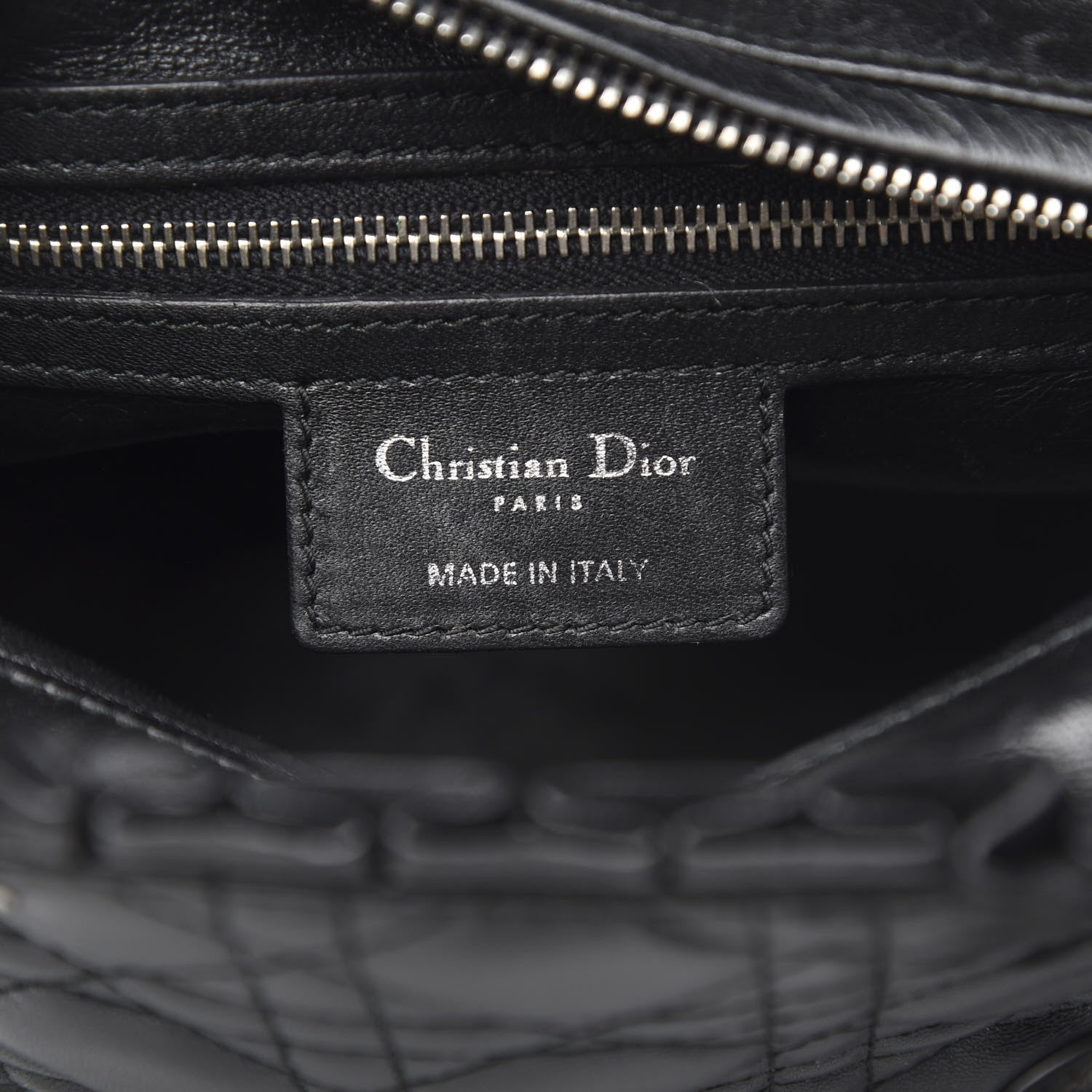 Christian Dior Lambskin Cannage Bow Medium Lady Dior Black 6 of 16