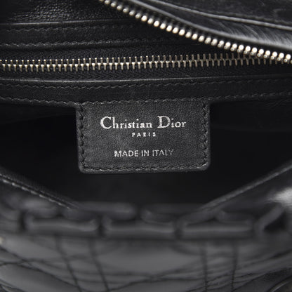 Christian Dior Lambskin Cannage Bow Medium Lady Dior Black 6 of 16