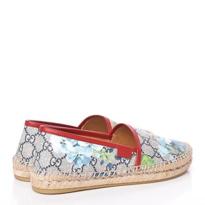 Gucci GG Supreme Monogram Blooms Espadrilles 36 Beige Blue Navy Hibiscus Red 4 of 10