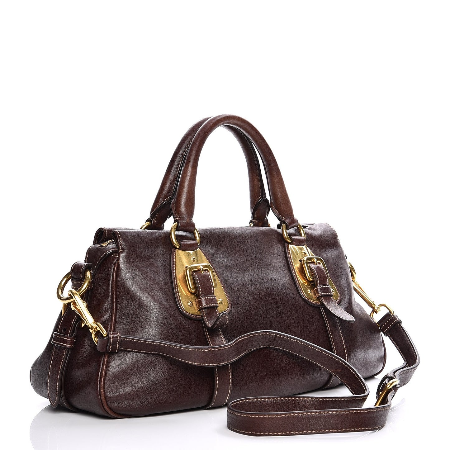 Soft Calf Shopping Satchel Nocciolo