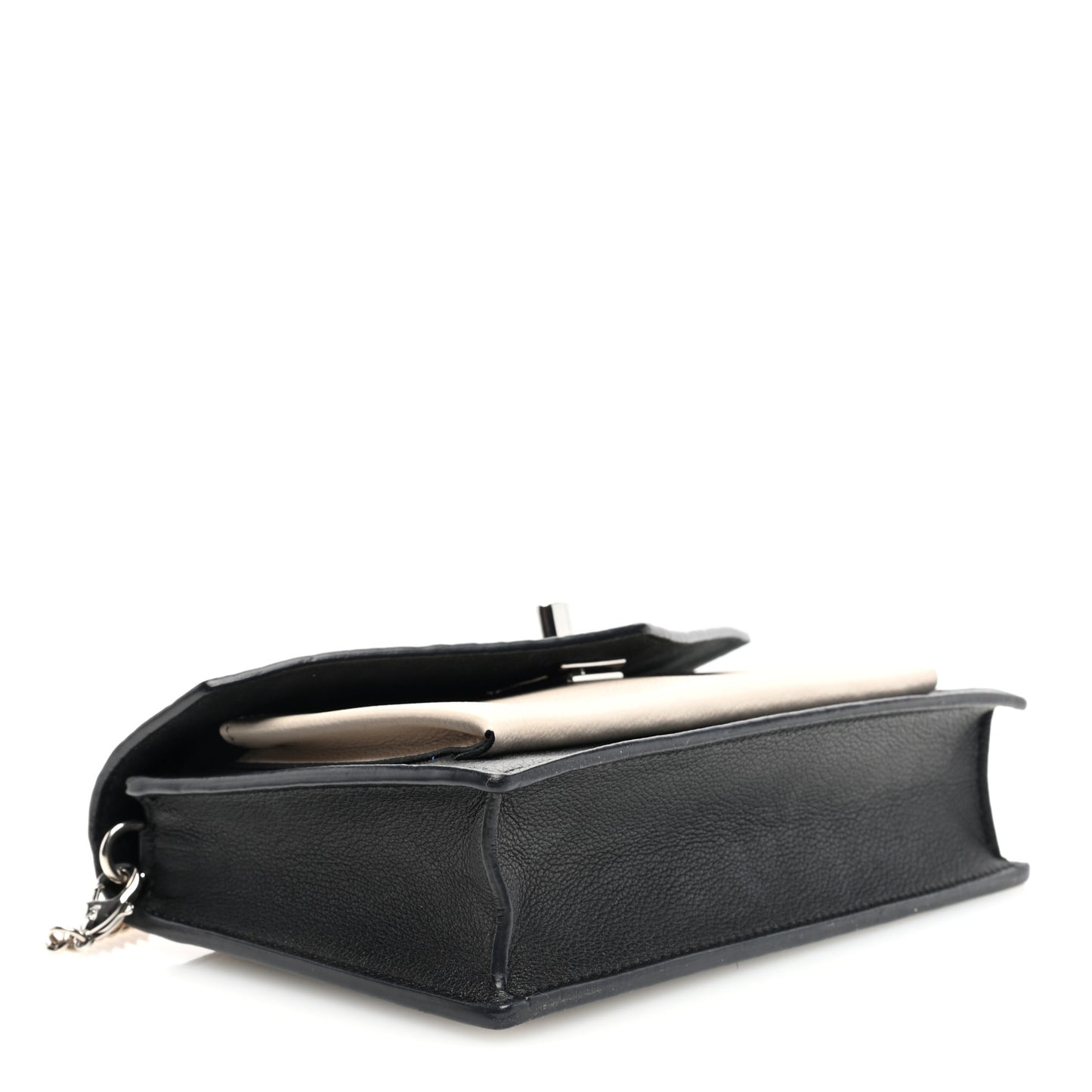 Soft Calfskin Snakeskin My Lockme Chain Bag Pochette Black
