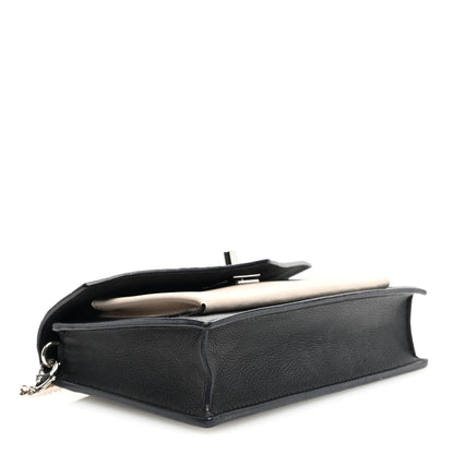 Louis Vuitton Soft Calfskin Snakeskin My Lockme Chain Bag Pochette Black 4 of 9