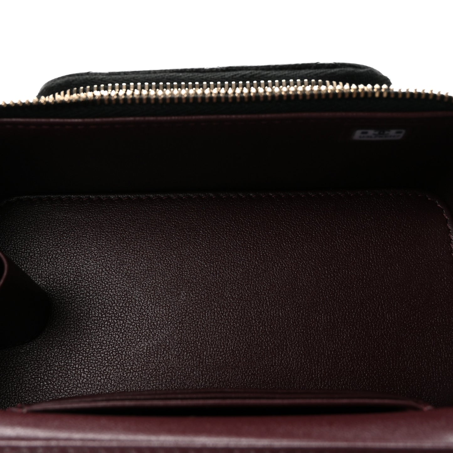 Caviar Quilted Top Handle Pocket Vanity Case Black