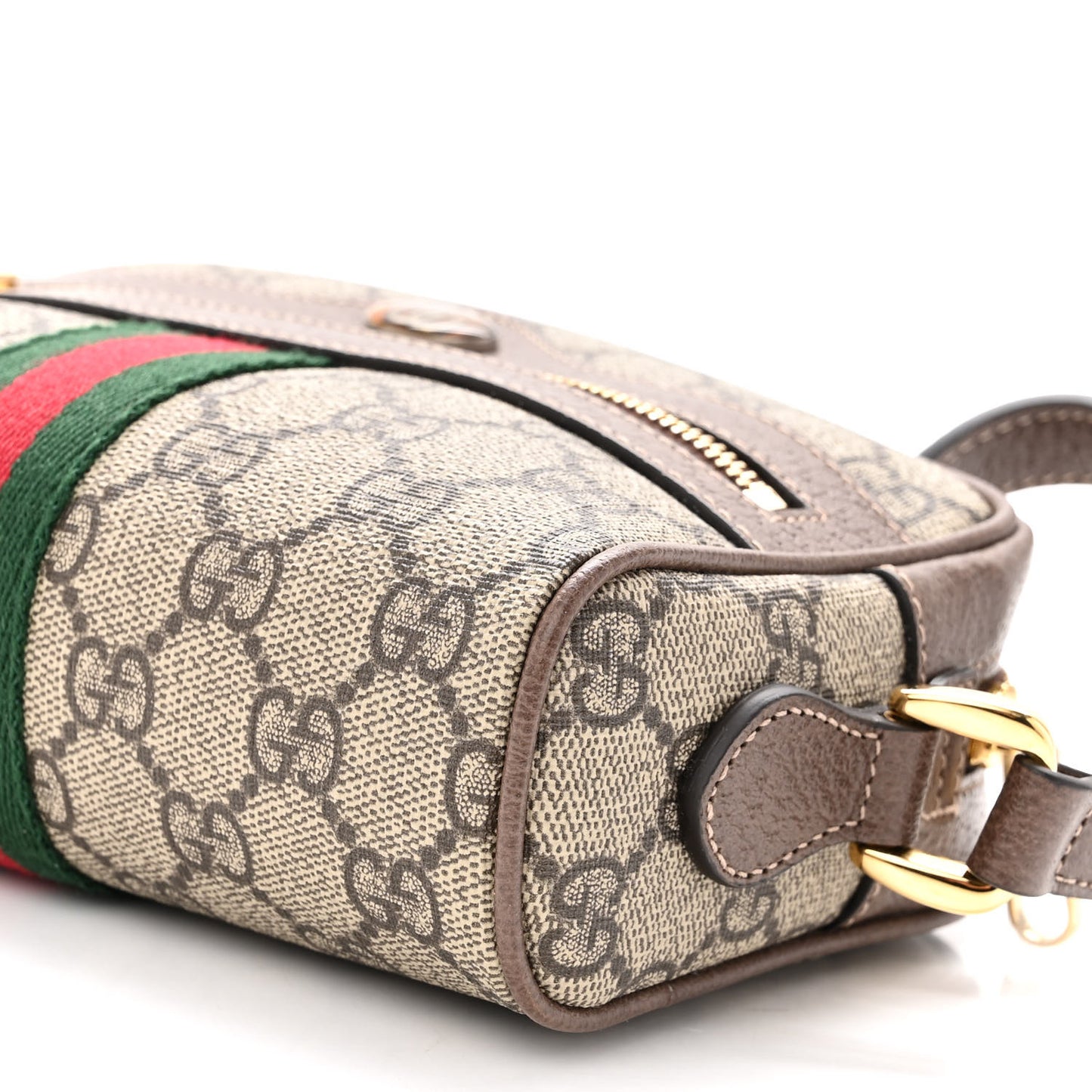 GG Supreme Monogram Web Mini Ophidia Shoulder Bag Brown