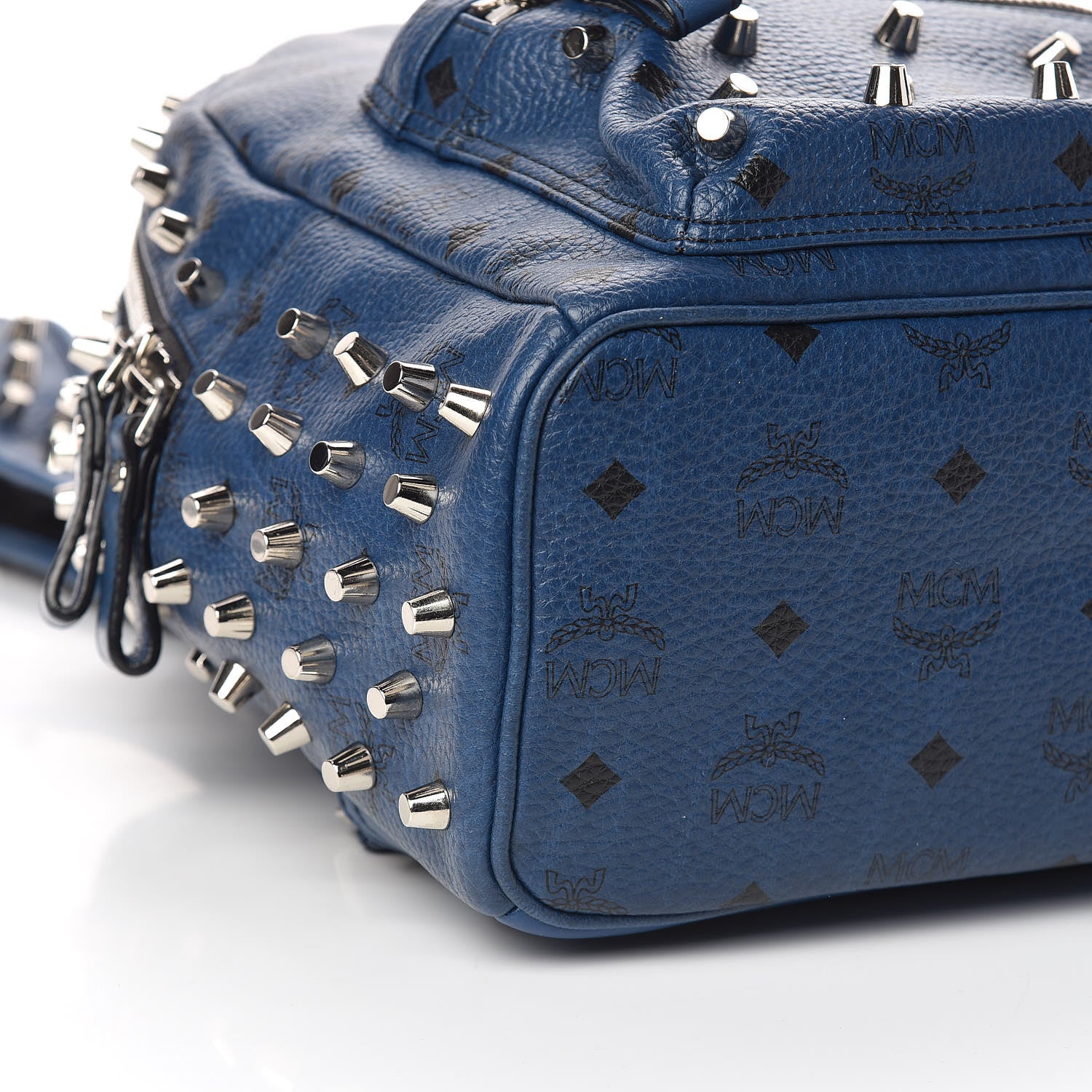 MCM Visetos Studded Small Backpack Blue 5 of 10