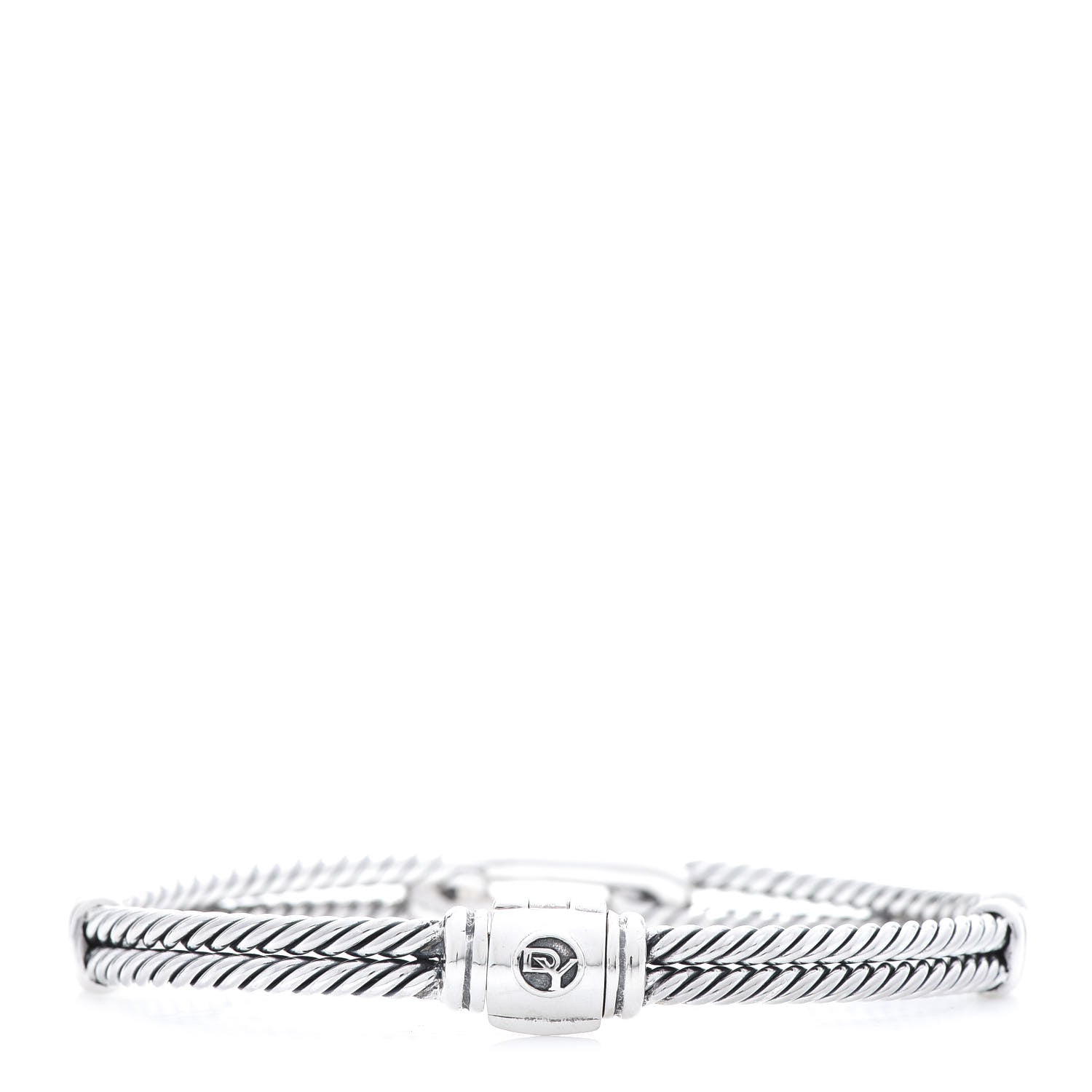 David Yurman Sterling Silver Pave Pink Sapphire 7mm Mini Loop Labyrinth Bracelet 3 of 5