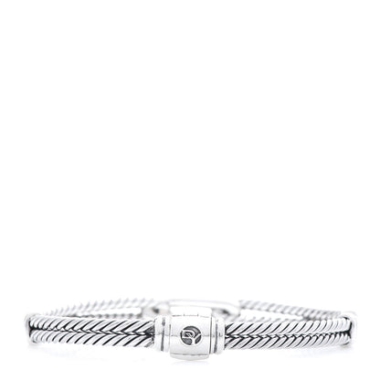 David Yurman Sterling Silver Pave Pink Sapphire 7mm Mini Loop Labyrinth Bracelet 3 of 5