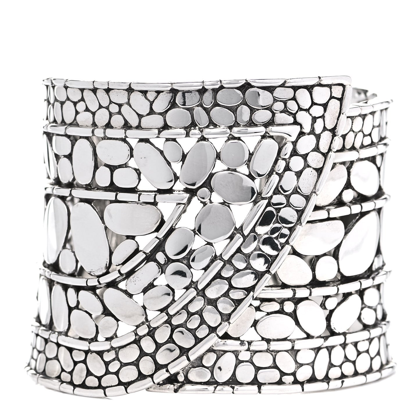 Sterling Silver Wide Kali Strap Cuff Bracelet
