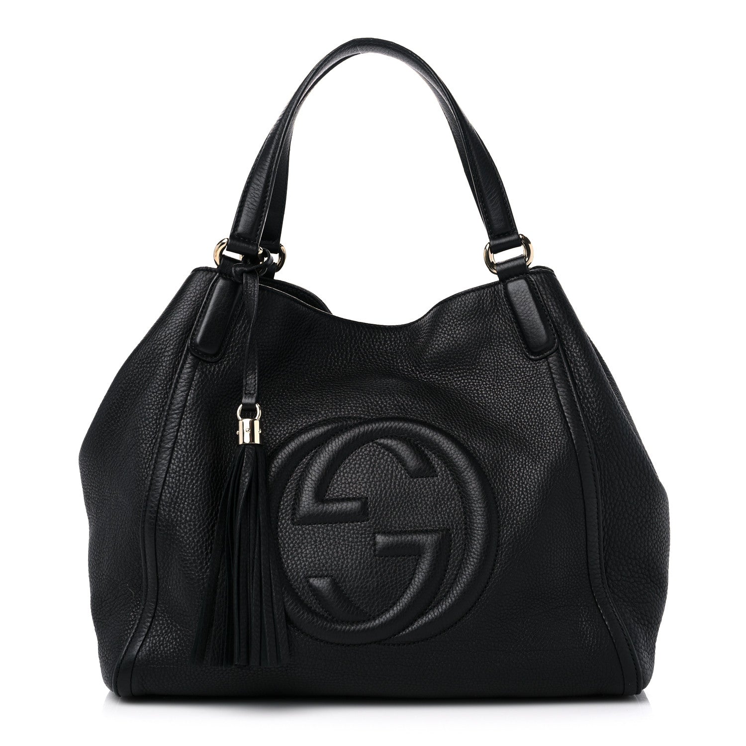 Gucci Pebbled Calfskin Medium Soho Shoulder Bag Black 1 of 18
