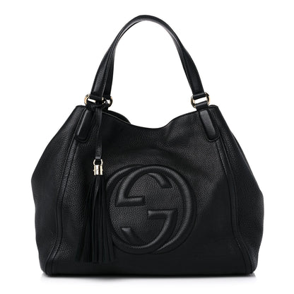 Gucci Pebbled Calfskin Medium Soho Shoulder Bag Black 1 of 18