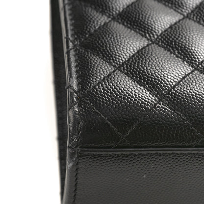 Saint Laurent Grain De Poudre Textured Mixed Matelasse Triquilt Medium Monogram Satchel Black 9 of 10