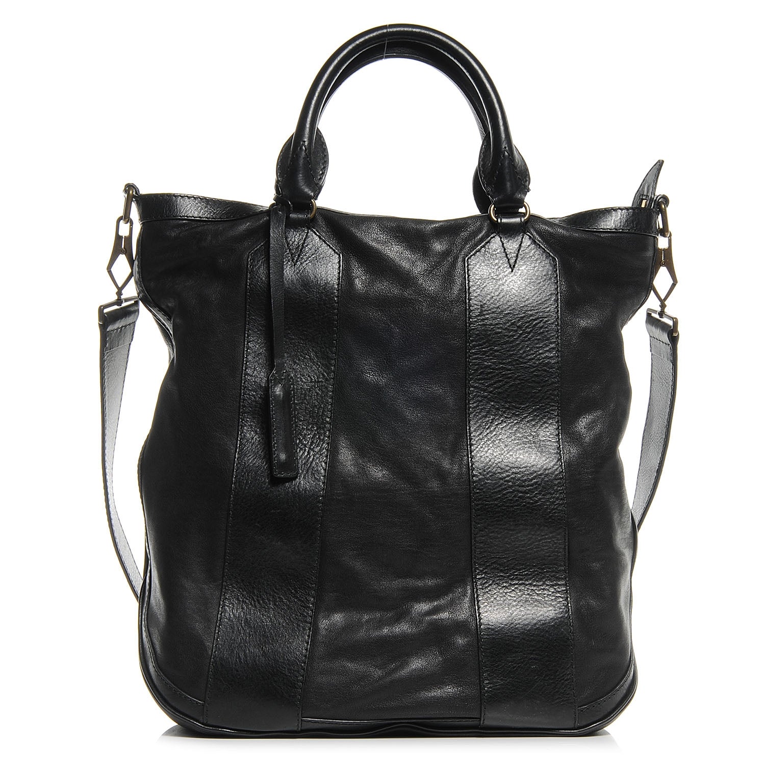 Burberry Vintage Washed Leather Medium Bonington Tote Black 1 of 8