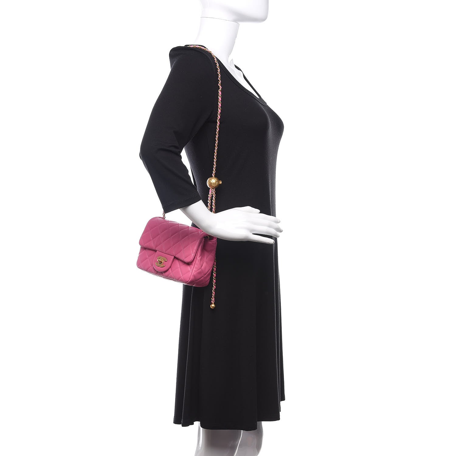 Chanel Lambskin Quilted Mini Pearl Crush Flap Pink 2 of 11