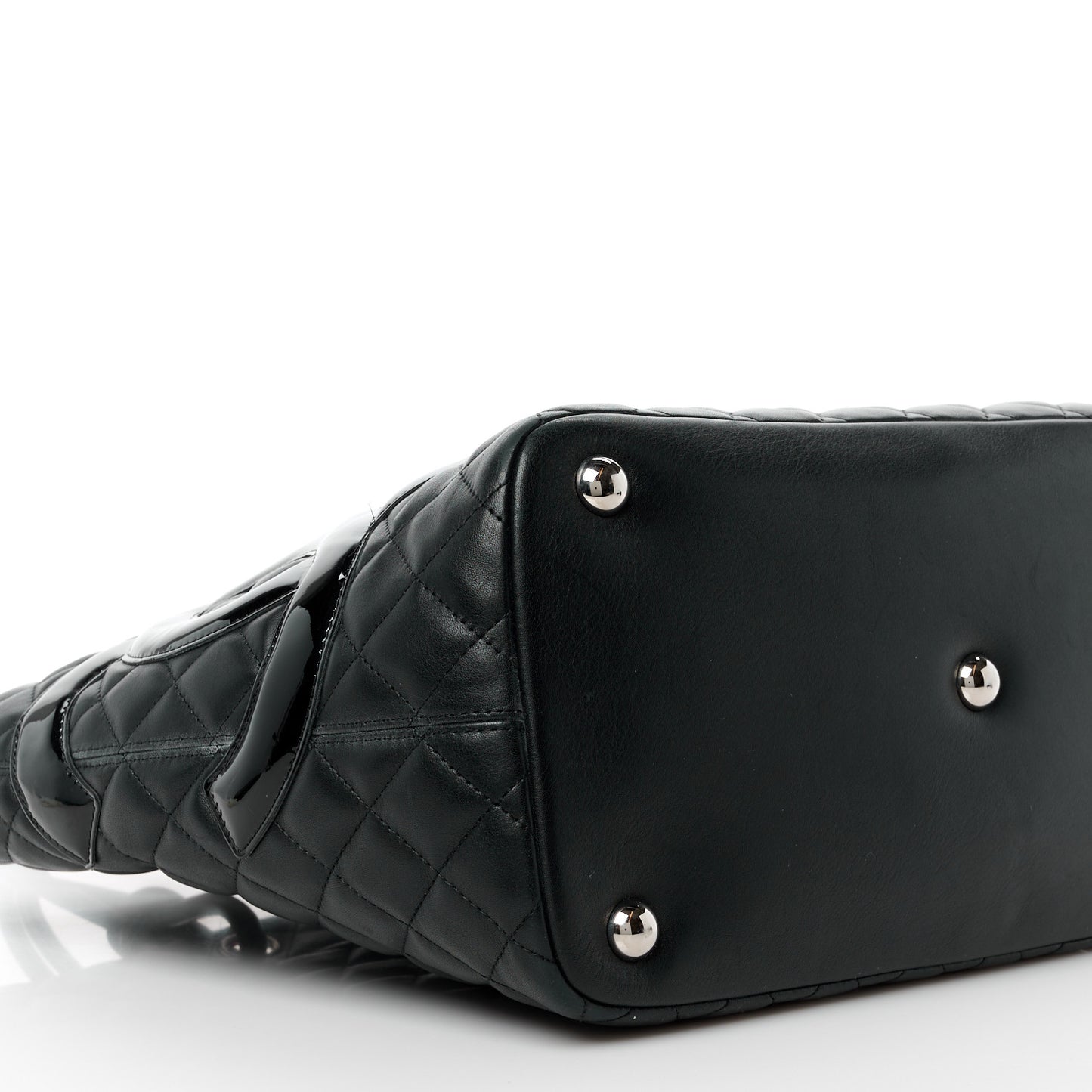 Calfskin Quilted Large Cambon Tote Black