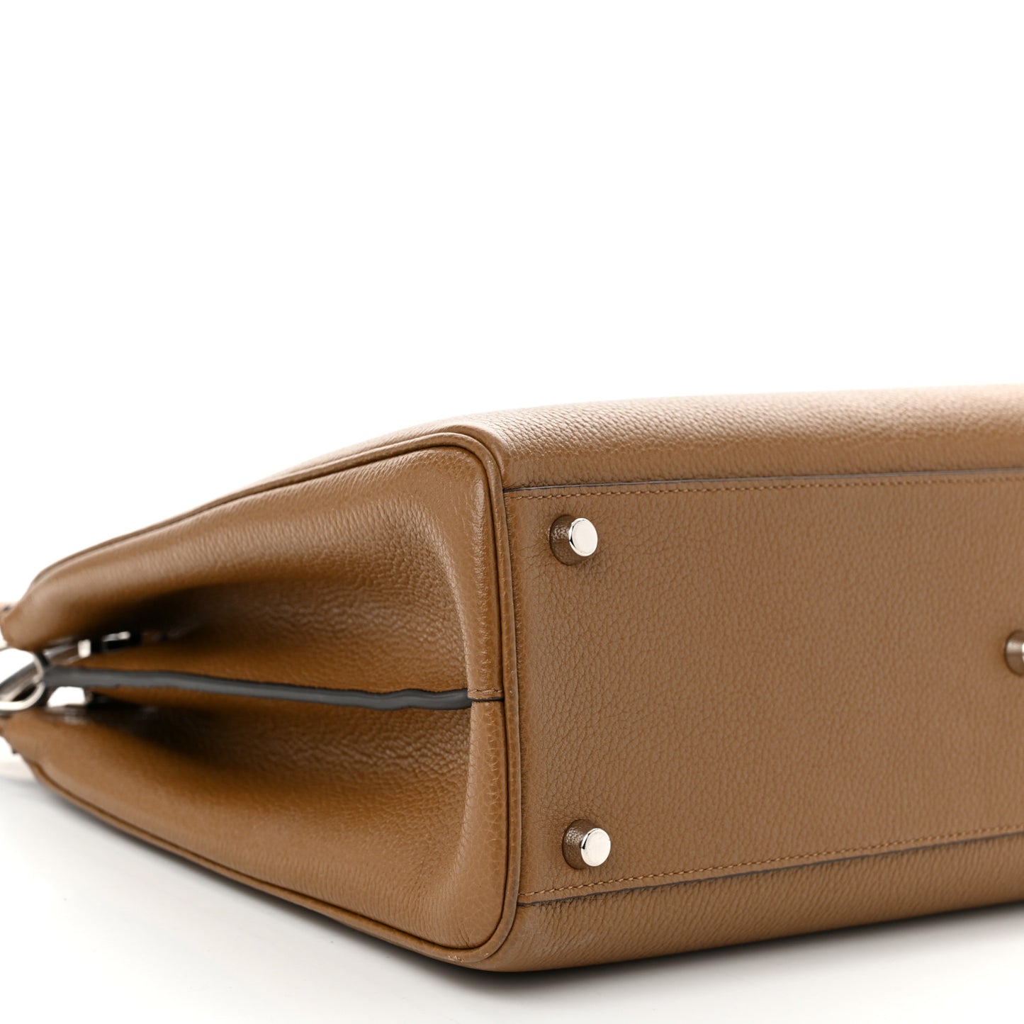 Grainy Calfskin Medium Zumi Top Handle Bag Friky Taupe