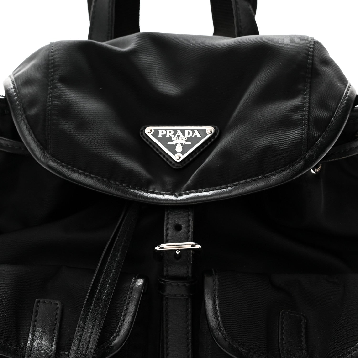 Prada Tessuto Nylon Soft Calfskin Small Backpack Black 7 of 9