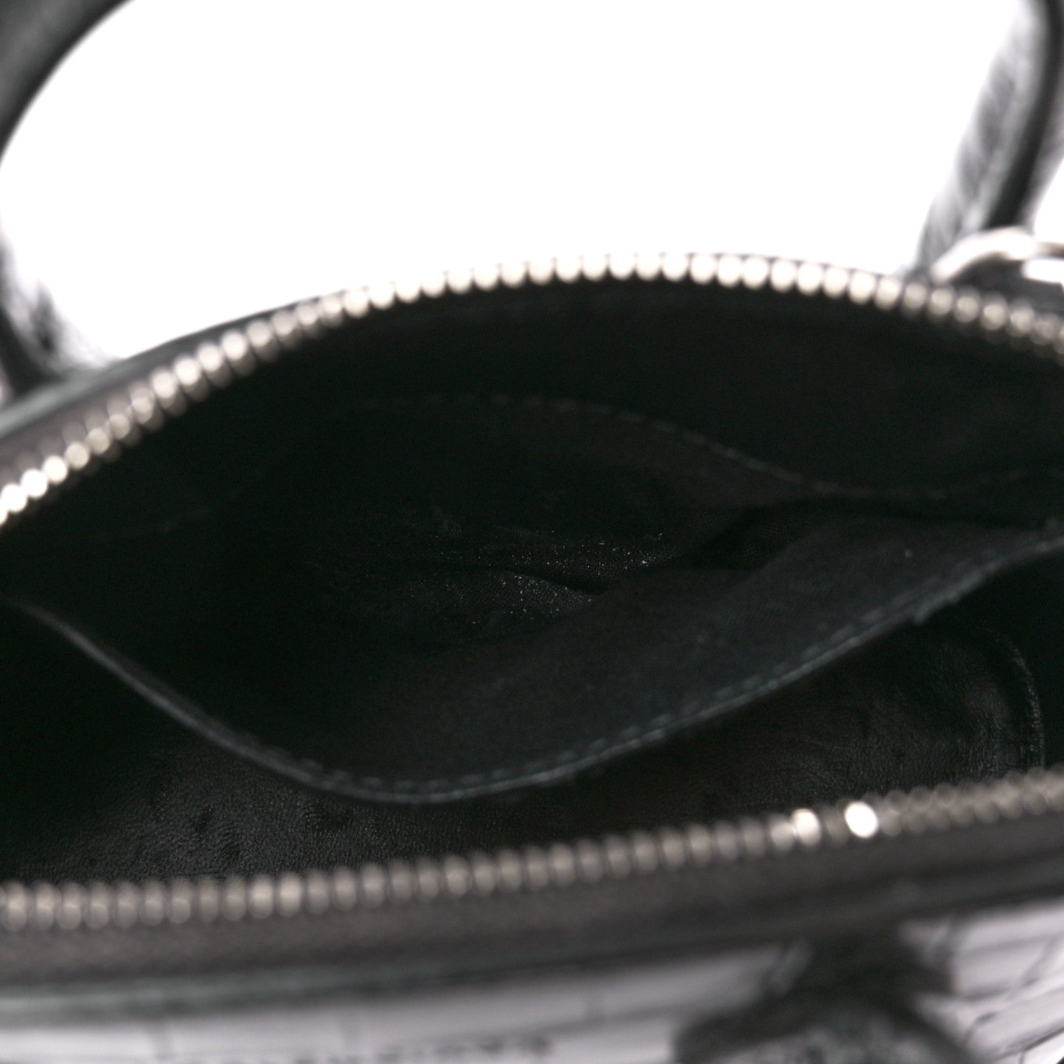 Balenciaga Shiny Calfskin Logo Crocodile Embossed XXS Ville Top Handle Bag Gray 6 of 11