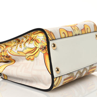Fendi X VERSACE Vitello Seta Nappa Fendace FF Baroque Mini Peekaboo Iconic Satchel White Ice Gold 10 of 13