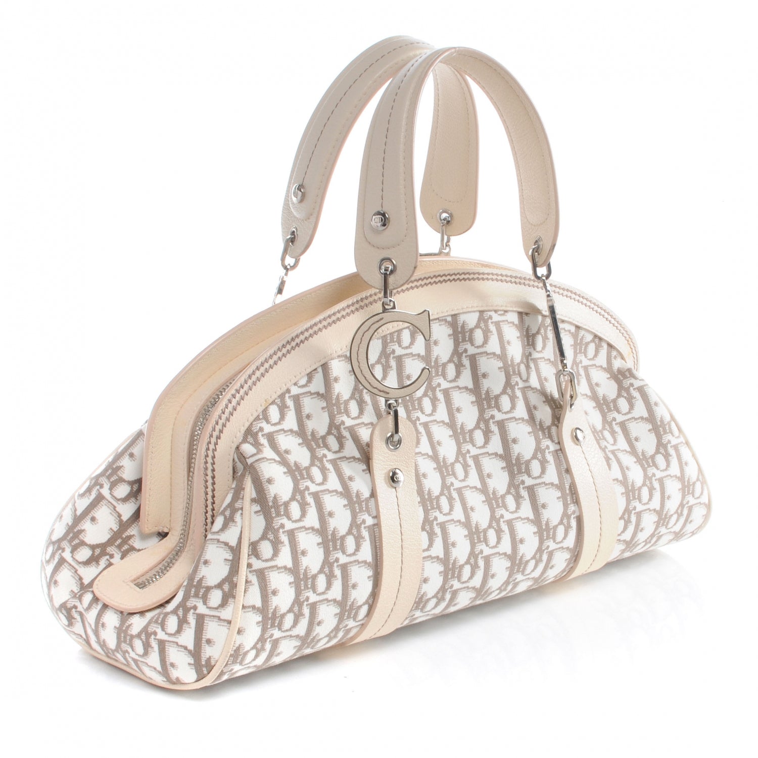 Christian Dior Monogram Vintage Flowers Frame Satchel 3 of 8